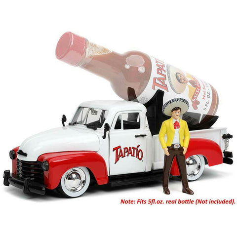 Tapatio 1953 Chevy Pickup 1:24 Scale Diecast Model White with Charro Man Figure by Jada 31968