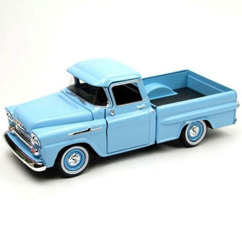 Timeless Legends 1958 Chevrolet Apache Fleetside Pickup 1:24 Scale Diecast Model Blue by Motor Max 79311AC-LTBL