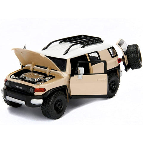 Toyota FJ Cruiser Off-Road with Roof Rack 1:24 Scale Diecast Model Beige / Off-White by Jada 99319 (No Retail Window Box)