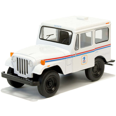 USPS Mail Delivery Jeep DJ-58 1:26 Scale Diecast Model White by Kinsmart diecasthappy.com