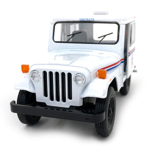 USPS Mail Delivery Jeep DJ-5B 1:26 Scale Diecast Model White by Kinsmart