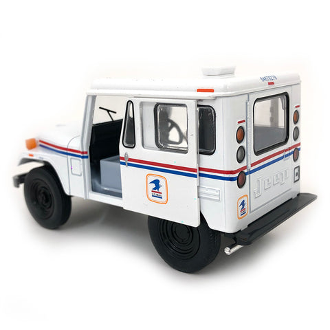 USPS Mail Delivery Jeep DJ-5B 1:26 Scale Diecast Model White by Kinsmart