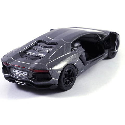 2011 Lamborghini Aventador LP700-4 1:38 Scale Diecast Model Gunmetal Gray by Kinsmart black