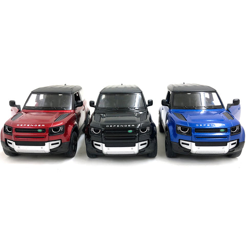 2021 Land Rover Defender 90 1:36 Scale Red/Blue/Black by Kinsmart (SET OF 3)