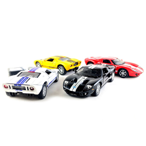 2006 Ford GT 1:36 Scale Diecast Model Black/Red/White/Yellow by Kinsmart (SET OF 4)